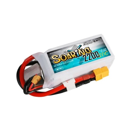 GE1-2200S-4X6 - Gens ace Soaring Mini LiPo 4S 14.8V-2200-20C (XT60) 76x33x33mm 185g