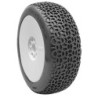 AKA14030XRW - AKA Scribble 1:8 Buggy Tyre Soft Longwear on white Evo Wheels (2)