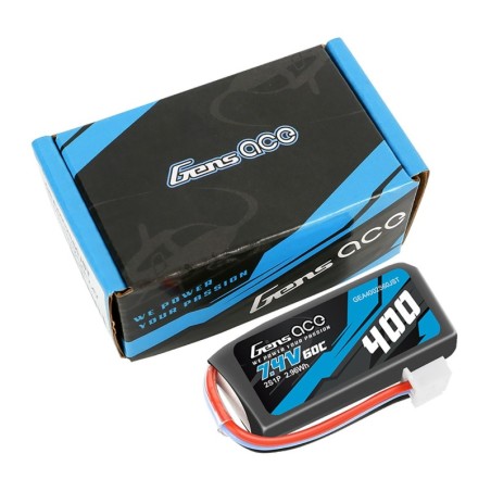 GE1-0400-2J-60C - Gensace Batteria LiPo 2S 7.4V-400-60C(JST) 41x20x13mm 20g