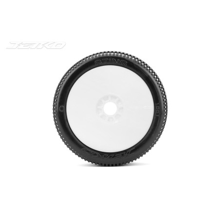 JK1001SSRW - Jetko Sting Super Soft 1:8 Buggy Pre-glued White Revo Rims (2)