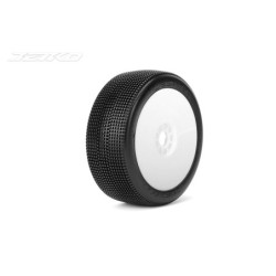 JK1004SSRW - Jetko Lesnar Super Soft 1:8 Buggy Pre-glued White Revo Rims (2)