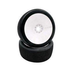 JK1004USRW - Jetko Lesnar Ultra Soft 1:8 Buggy Pre-glued White Revo Rims (2)