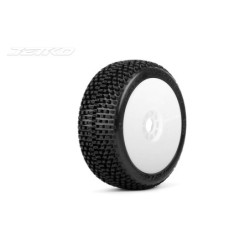JK1005USRW - Jetko Dirt Slinger Ultra Soft 1:8 Buggy Pre-glued White Revo Rims (2)