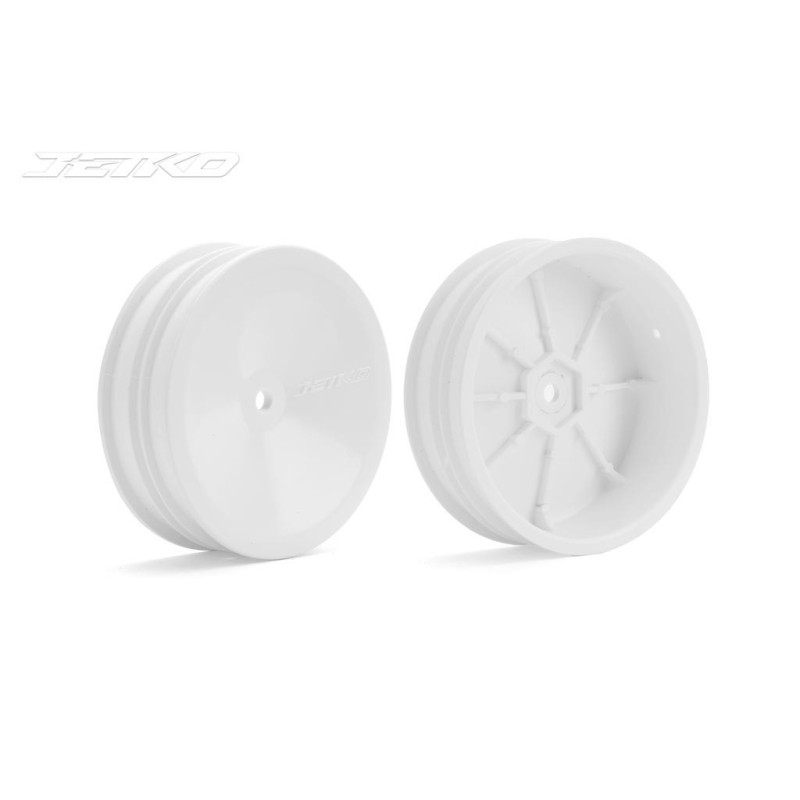 JK6121WH8 - Jetko Wheels 1:10 Buggy Front Slim White 2WD (8pack)