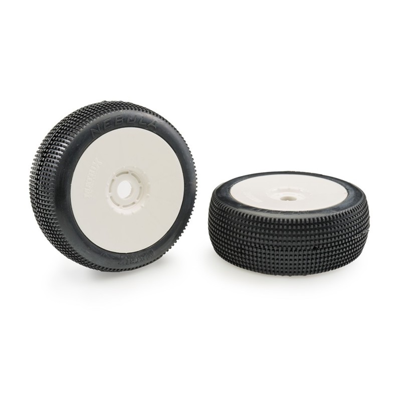 M.NEBCS-GL - Matrix Nebula Clay Soft 1:8 Buggy Pre-glued White Wheels (2)