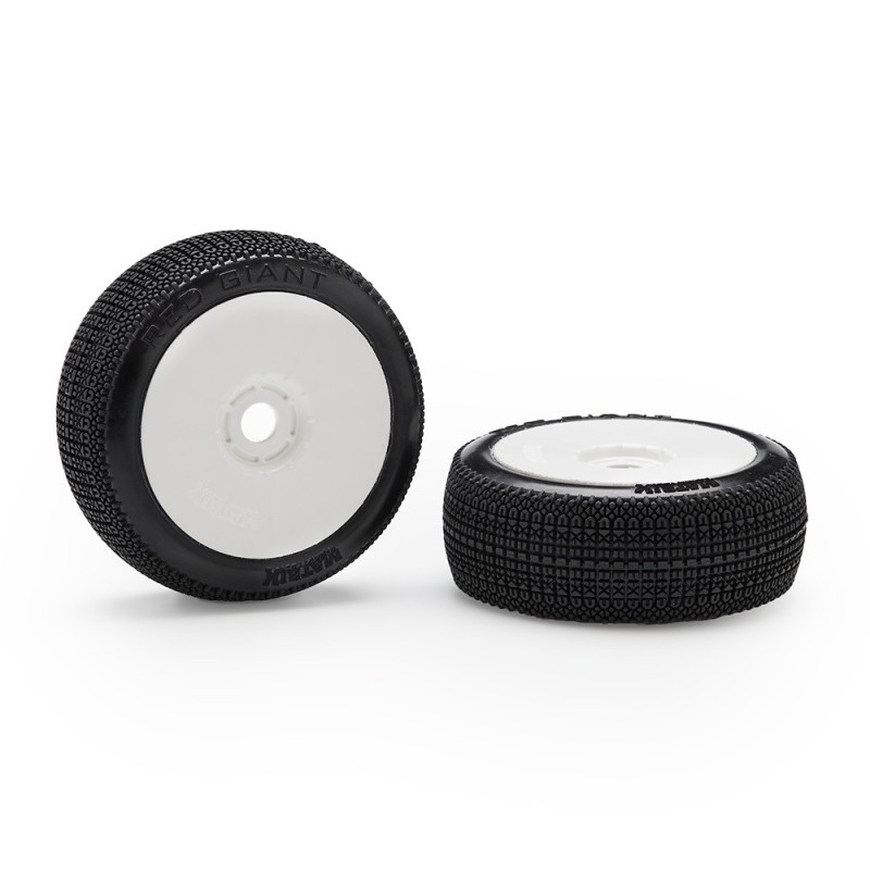 M.RDGCSS-GL - Matrix Red Giant Clay Super Soft 1:8 Buggy Pre-glued White Wheels (2)