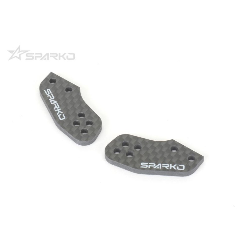 SPKF83016OP - Sparko F8 Carbon Fiber Steering Knuckle Plate 4 holes 3.0mm (2)