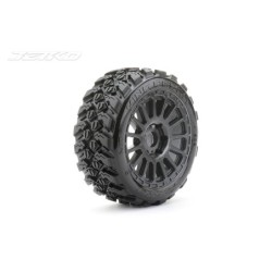JK1502RB - Jetko EX King Cobra 1:8 Buggy Belted Tyre Black Wheels 17mm Hex (2)