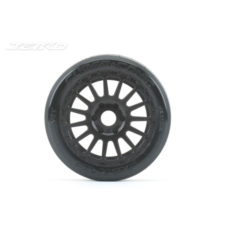 JK1504RB - Jetko EX Super Sonic 1:8 Buggy Belted Tyre Black Wheels 17mm Hex (2)