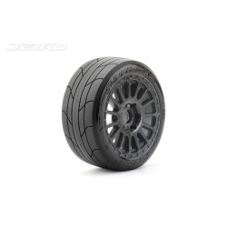 JK1504RB - Jetko EX Super Sonic 1:8 Buggy Belted Tyre Black Wheels 17mm Hex (2)