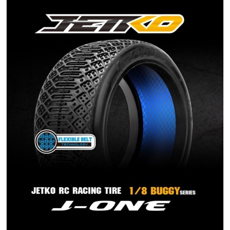 JK1009CUS4 - Jetko J One Composite Ultra Soft Belted 1:8 Buggy (4) Tyres only