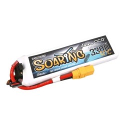 GE1-3300-2X9GT - GensAce Soaring LiPo 2S 7.4V-3300-30C (XT90) 132.5x42x13.5mm 183g GT