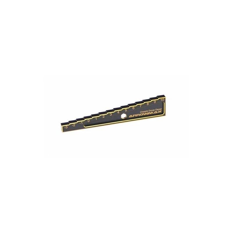 AM171012 - CHASSIS DROOP GAUGE 3 TO 10 MM FOR 1:10 CARS (10MM) BLACK GOLDEN