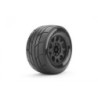 JK1804CB - Jetko EX Tyre MT Slick Super Sonic Belted 3.8" Black Wheel 17mm (2)