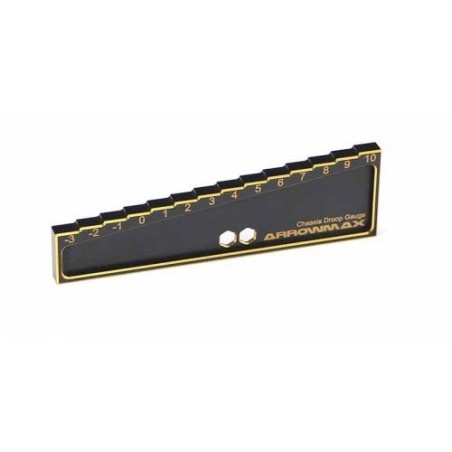 AM171013 - CHASSIS DROOP GAUGE 3 TO 10 MM FOR 1:8, 1:10 CARS (20MM) BLACK GOLDEN