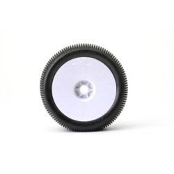 JK1202SSG - Jetko Block In Super Soft 1:8 Truggy Pre-glued on White Rims (2)