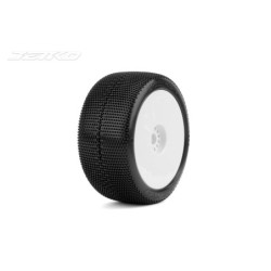 JK1203SSG - Jetko Desirer Super Soft 1:8 Truggy Pre-glued on White Rims (2)