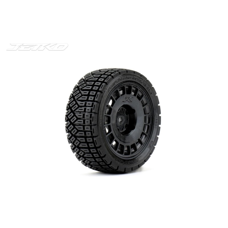 JK3201RB - Jetko EX Avantgarde 1/10 Touring/Rally Tyre Black Wheel 12mm Hex (4)