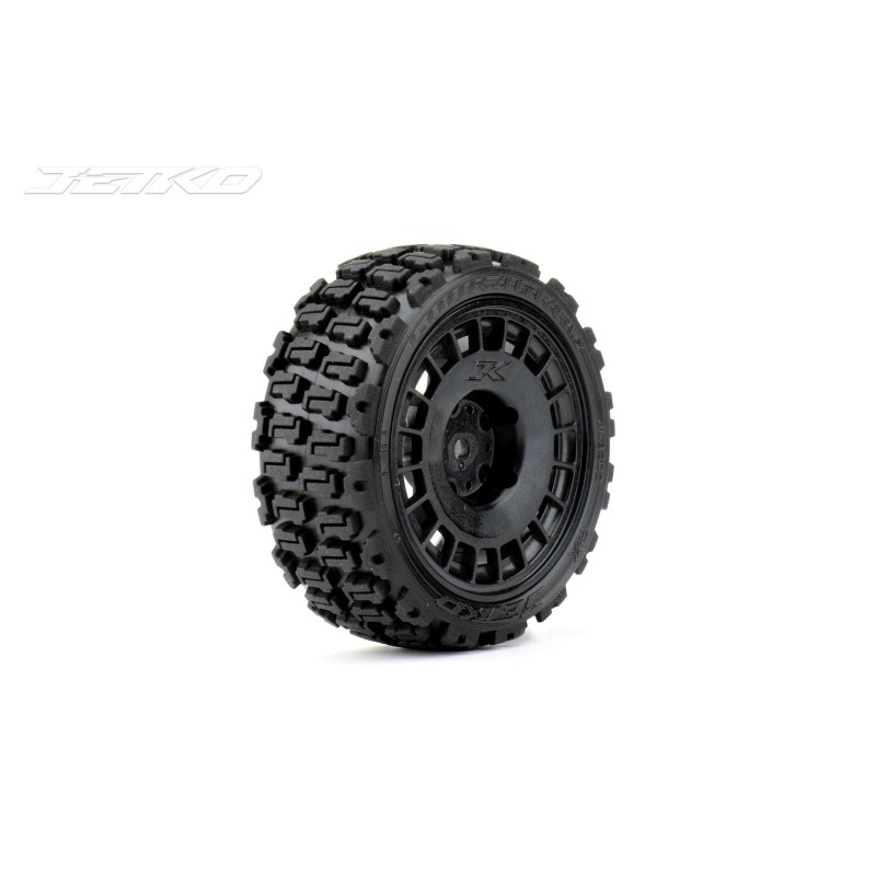 JK3202RB - Jetko EX Couragia 1/10 Touring/Rally Tyre Black Wheel 12mm Hex (4)