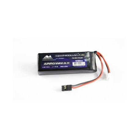 AM700912 - Arrowmax Lipo 2400mAh 2S TX/RX (7.4V) Flat Pack