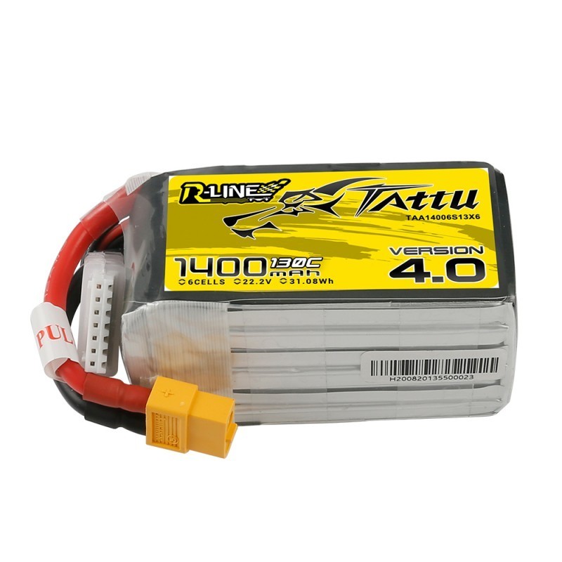 GE1TA-1400-6X6 - Gens ace Tattu-R LiPo 6S 22.2V-1400-130C (XT60) 78x39x42mm 225g