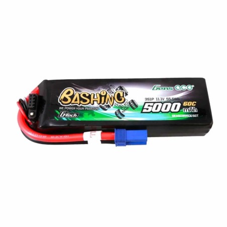 GE3-5000-3C5GT - GensAce Bashing LiPo 3S 11.1V-5000-60C 137x41x24mm 310g Soft G-Tech