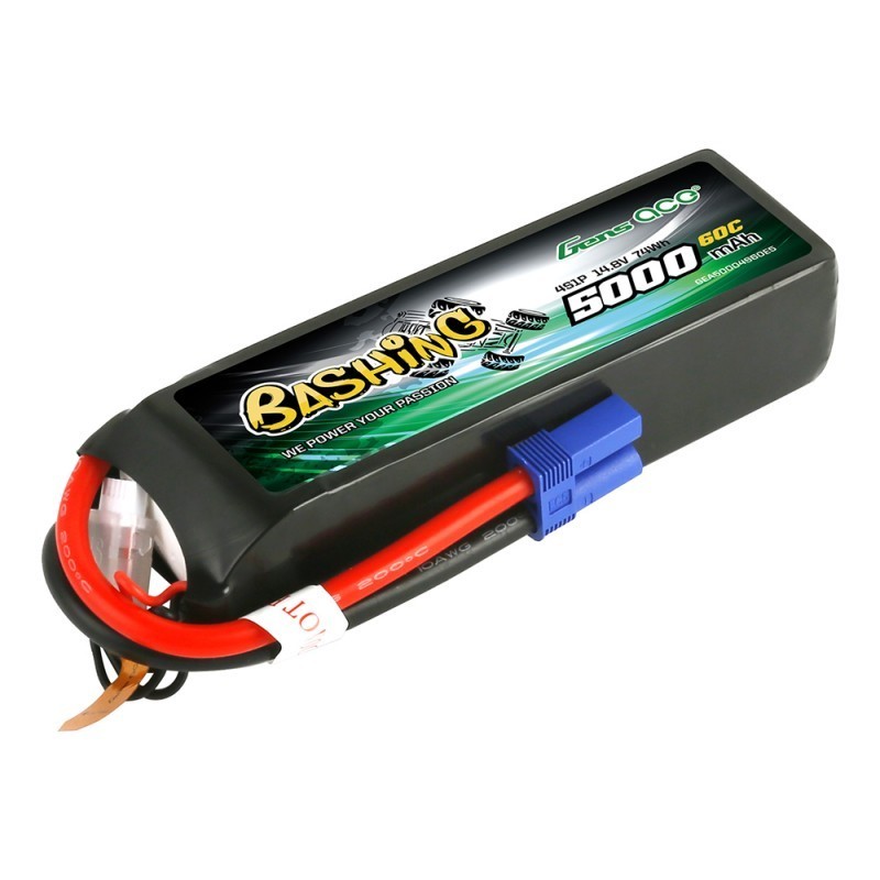 GE3-5000LP-4C5-60 - Gens ace Bashing LiPo 4S 14.8V-5000-60C (EC5) 136x42x34mm 440g Soft