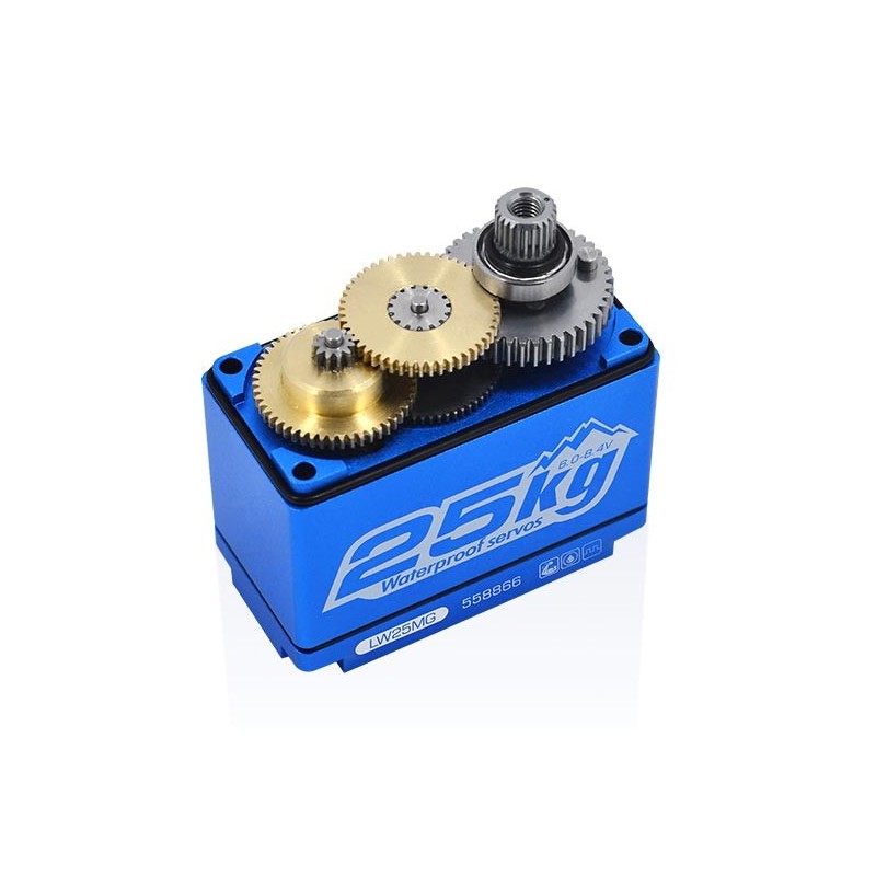 HD-LW-25MG - Servo HD LW-25MG Waterproof HV Blue Alu Case 25.0kg/0.14Ss
