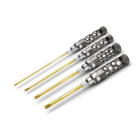 AM430993 - FLAT HEAD SCREWDRIVER SET 3.0, 4.0, 5.0 & 5.8 4PCES HONEYCOMB