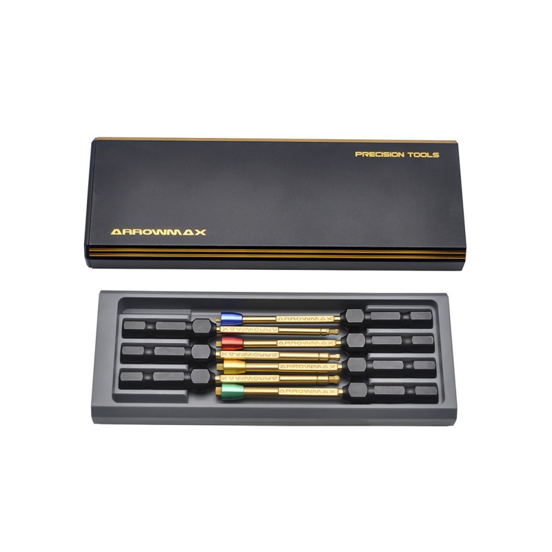 AM502905 - AM Power Tool Tip Set 7 Pieces With Alu Case Black Golden