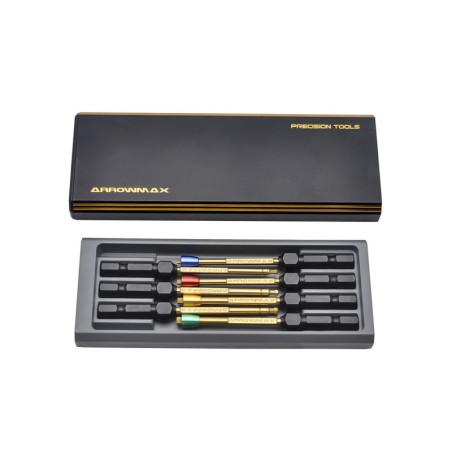 AM502905 - AM Power Tool Tip Set 7 Pieces With Alu Case Black Golden