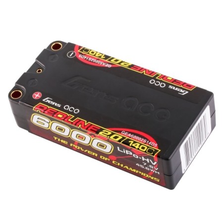 GEA60002S14D5 - GensAce Redline 2.0 Shorty 2S HV 7.6V-140C-6000 96x47x25mm 220g