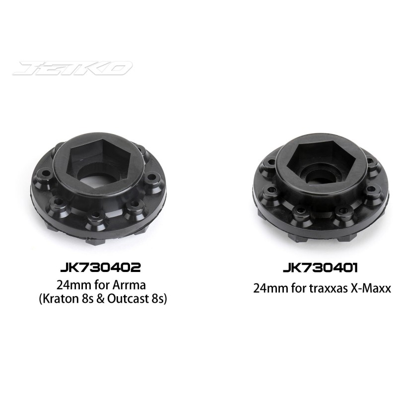 JK5804CB - Jetko EX Tyre XMT Wasteland Belted Black Wheel 24mm Xmaxx & Kraton(2)