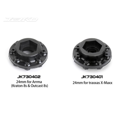 JK5804CB - Jetko EX Tyre XMT Wasteland Belted Black Wheel 24mm Xmaxx & Kraton(2)