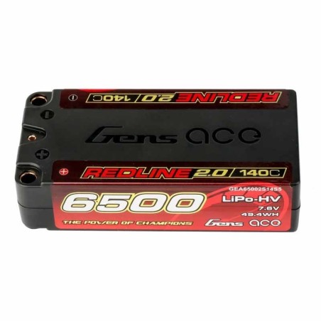 GEA65002S14S5 - GensAce Redline 2.0 Shorty 2S HV 7.6V-140C-6500 96x47x25mm 230g