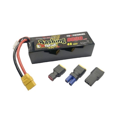 PP3-4S8000-M - Pink Extreme Bashing LiPo 4S 14.8V-8000-100C Multi 157x53x42mm 760g