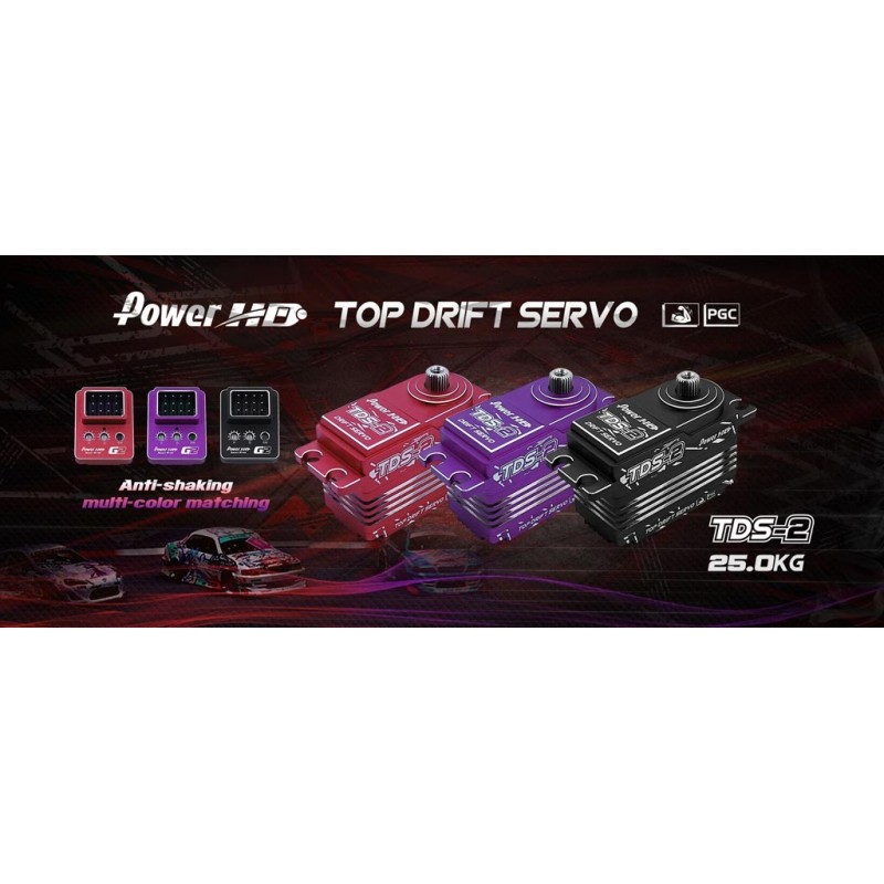 HD-TDS-2R - Servo Power HD TDS-2 Red Low Profil Drift HV (25kg/0.09s)