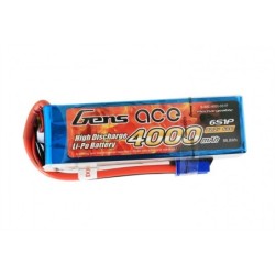 GE1-4000-6C5 - GensAce Batterie LiPo 6S 22.2V-4000-60C (EC5) 164x46x43mm 690g