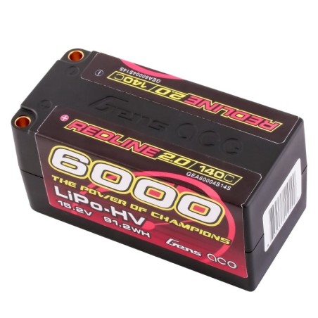 GEA60004S14S - GensAce Redline 2.0 Shorty 4S HV 15.2V-140C-6000 98x47x47mm 410g