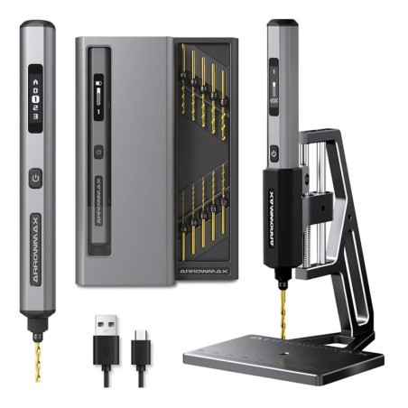 AM199974 - Arrowmax SDS Mini Drill With Alu Case + Benchtop Drill Press (Black)