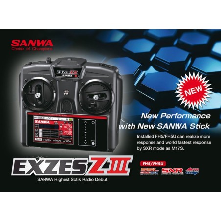 S.101A33171A - Sanwa Radio Sanwa Exzes Z3 FH5 RX493i Receiver with TX Battery instal