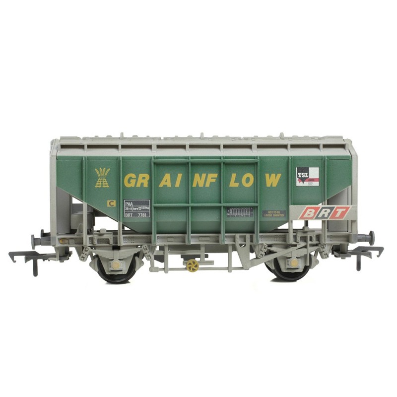 33-132B - 35 Ton PAA Bulk Grain Wagon 'Grainflow' Green & Grey WEATHERED