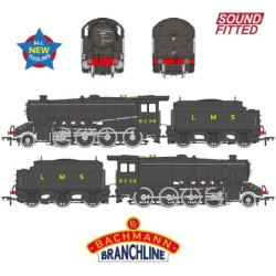 35-225 - LMS 8F with Riveted Tender 8036 LMS Black