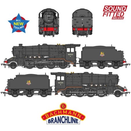 35-230SFX - LMS 8F with Welded Tender 48305 BR Black (Early Emblem) SOUND FITTED DELUXE