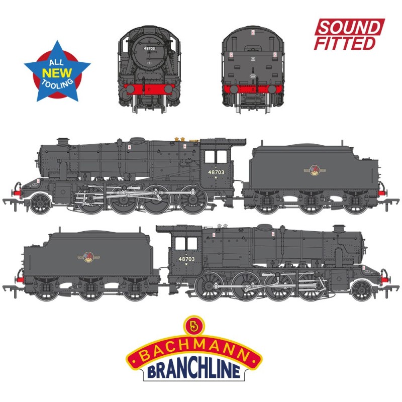 35-231 - LMS 8F with Welded Tender 48703 BR Black (Late Crest)
