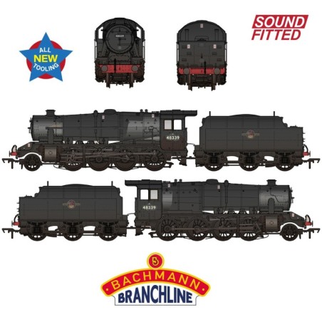 35-235 - LMS 8F with Riveted Tender 48339 BR Black (Late Crest) WEATHERED